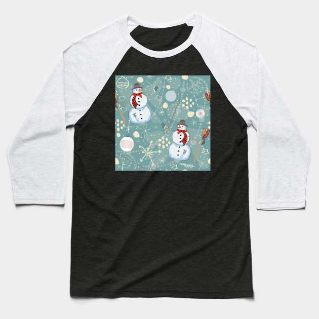 Snowman Baseball T-Shirt by Countryside